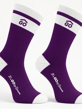 Purple & White Performance Crew Socks